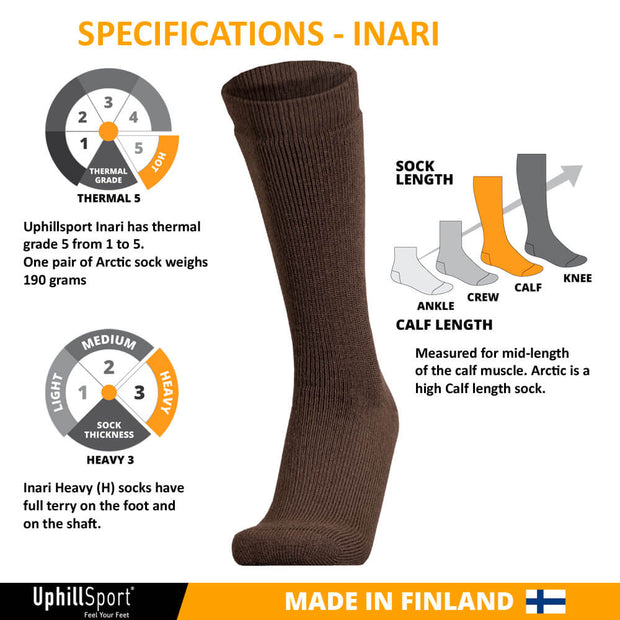 UphillSport INARI, Ekstra Tyk Merino-uldsok til Jagt & Fiskeri Active Boot Fit Boot H5